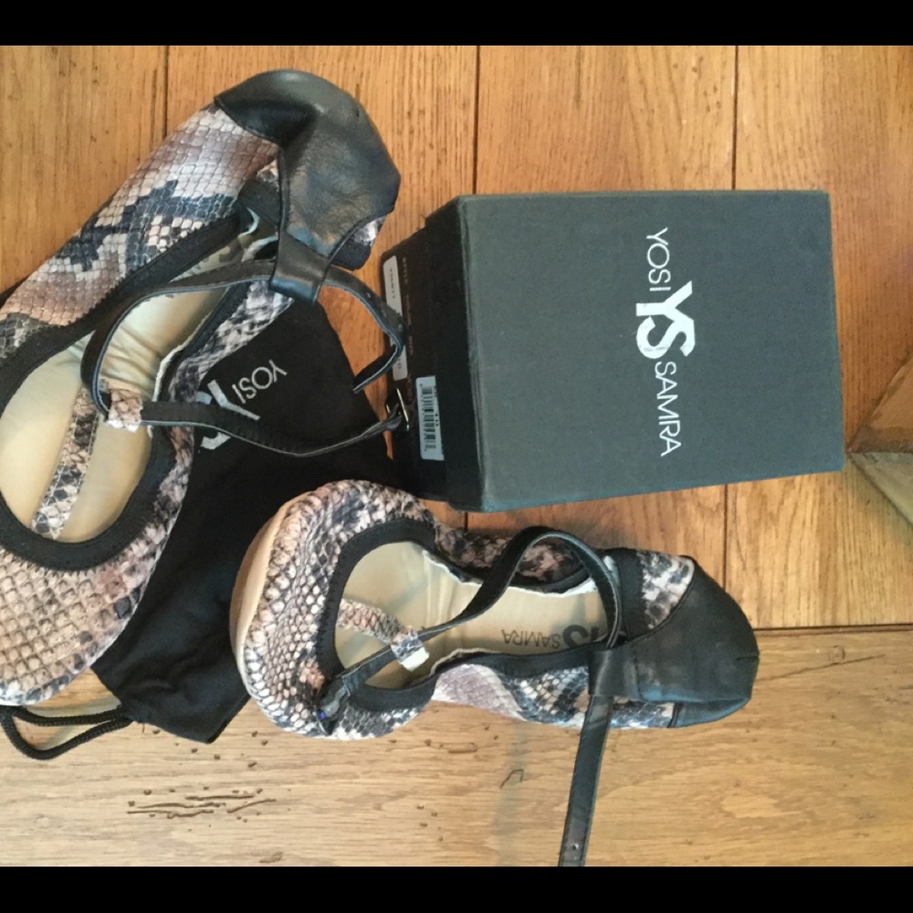 New Yosi Samra Flats Snakeskin $85 Retail Size 10!